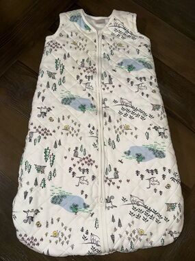 Hanna Andersson White Quilted Sleep Sack with Woodland Sketches